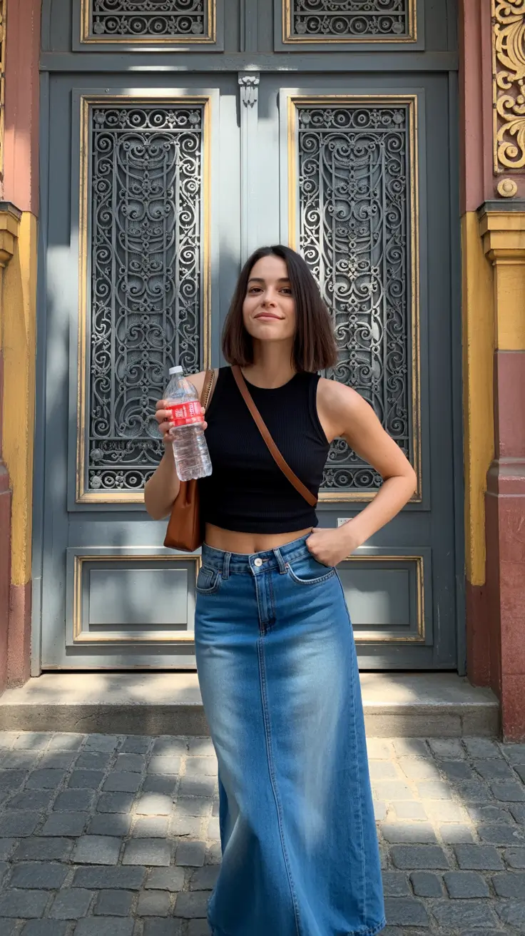 summer-ready spring break outfit 2026 Denim Skirts and Quiet Cool