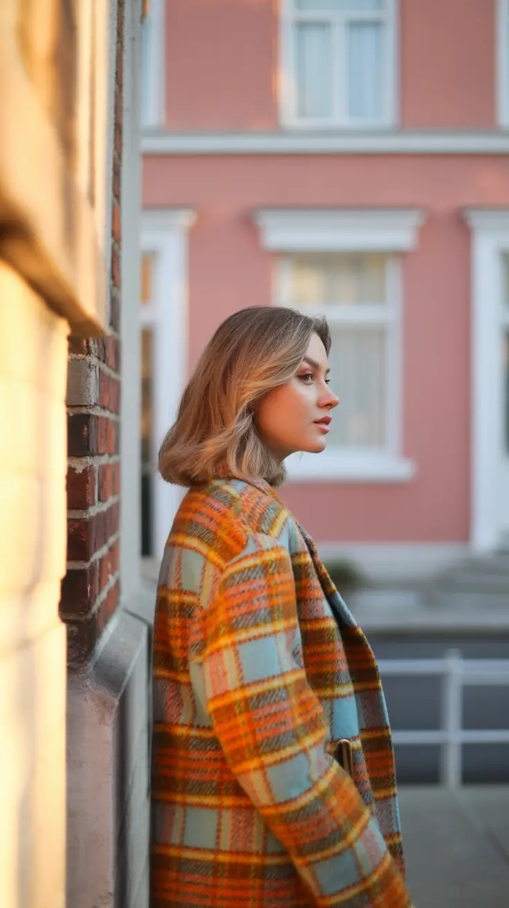 trending cold spring outfit 2026 Warm Plaids for That In-Between Light