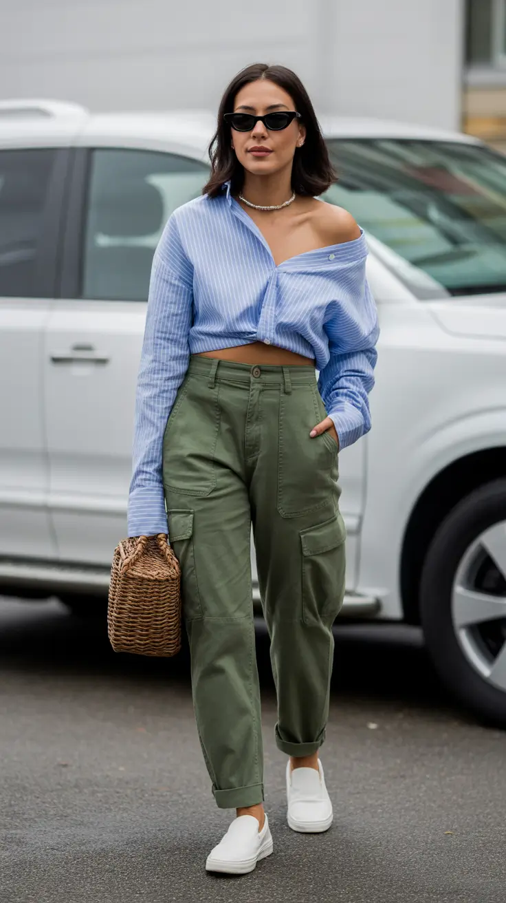 trending spring outfits 2026 trends Utility Chic With a Feminine Twist