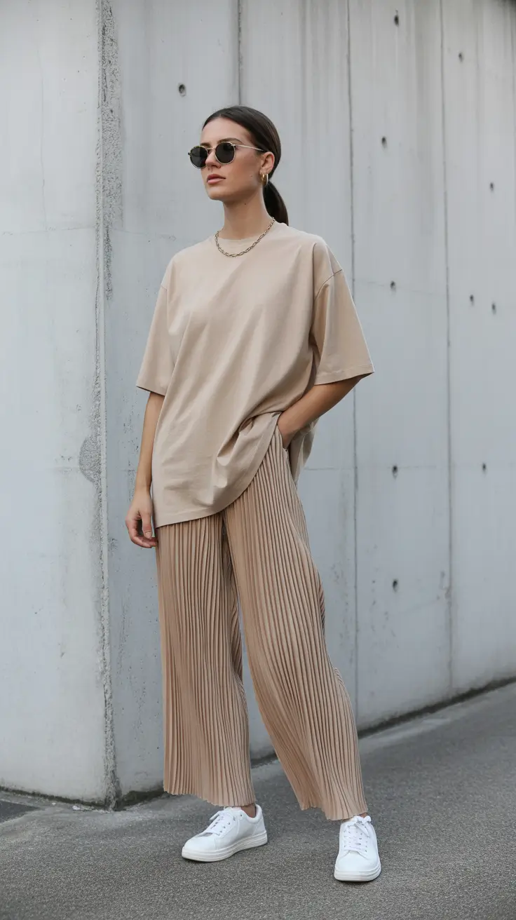 trendy spring outfit with sneakers 2026 Soft Minimalism