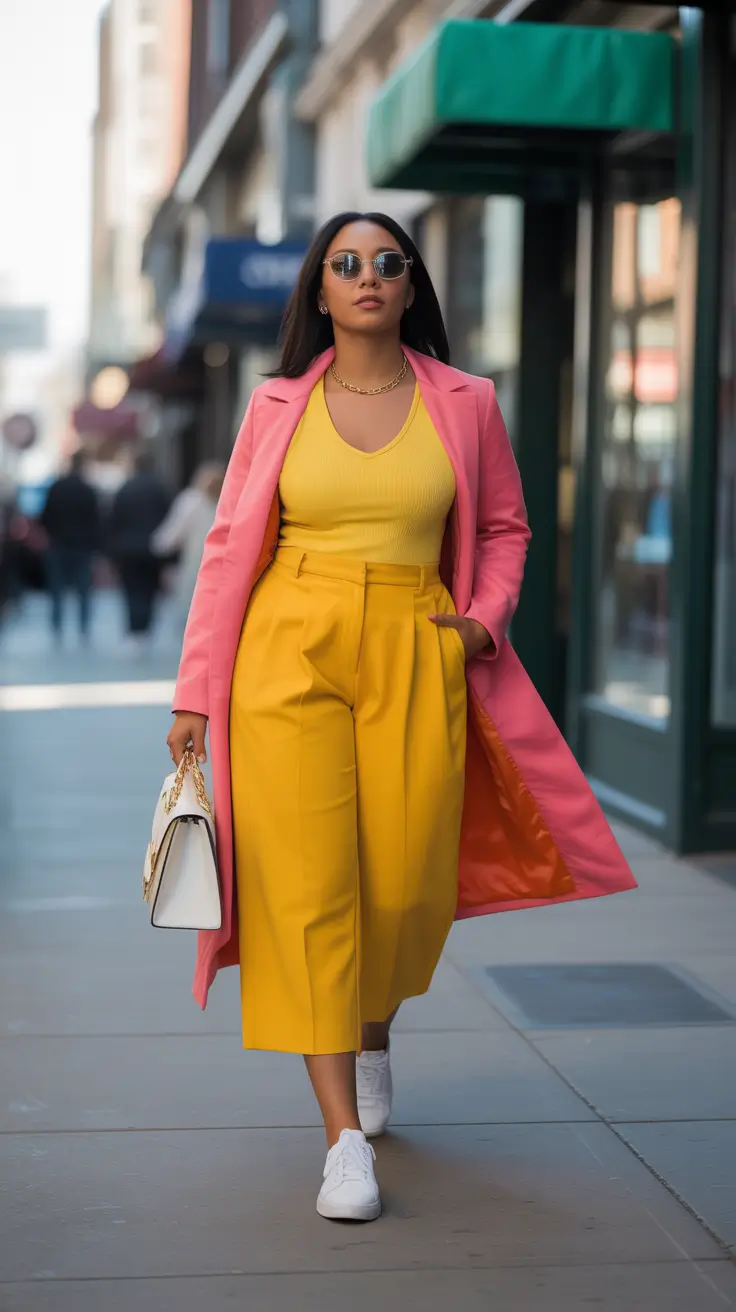 vibrant midsize spring outfits 2026 Color Blocking That Walks With You