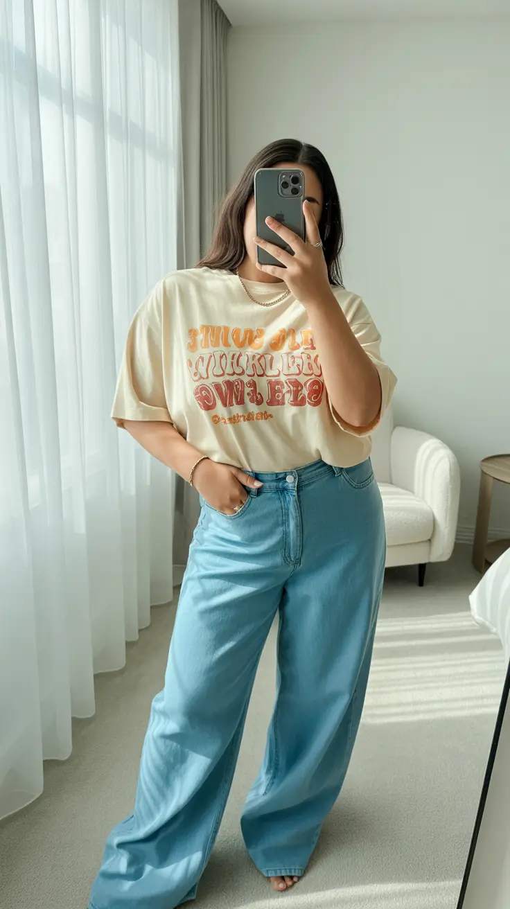 vibrant midsize spring outfits 2026 Casual Confidence With a Graphic Twist