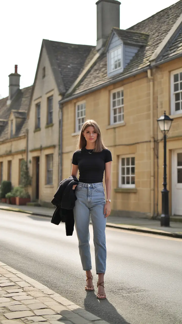 vibrant spring mom outfits 2026 Clean Lines and Everyday Elegance With a Black Tee
