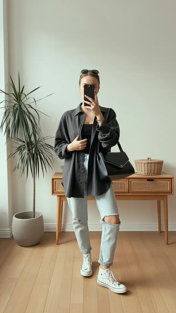 vibrant spring mom outfits 2026 Relaxed Layers With a Quiet Minimal Mood