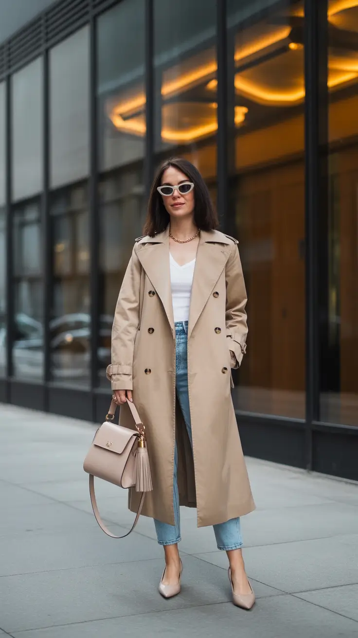 vibrant spring mom outfits 2026 Modern Trench Layers for Polished Spring Days