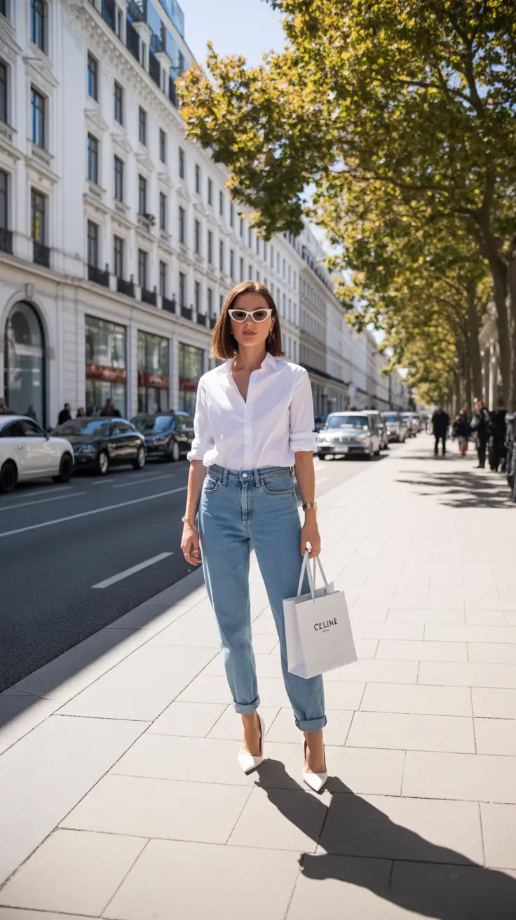 vibrant spring mom outfits 2026 Crisp White Shirts and Denim That Always Work