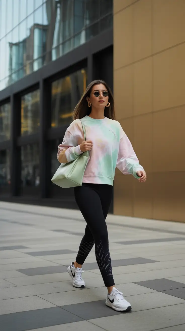 vibrant spring sport outfits for women 2026 Pastel Tie Dye Sport Looks With City Momentum