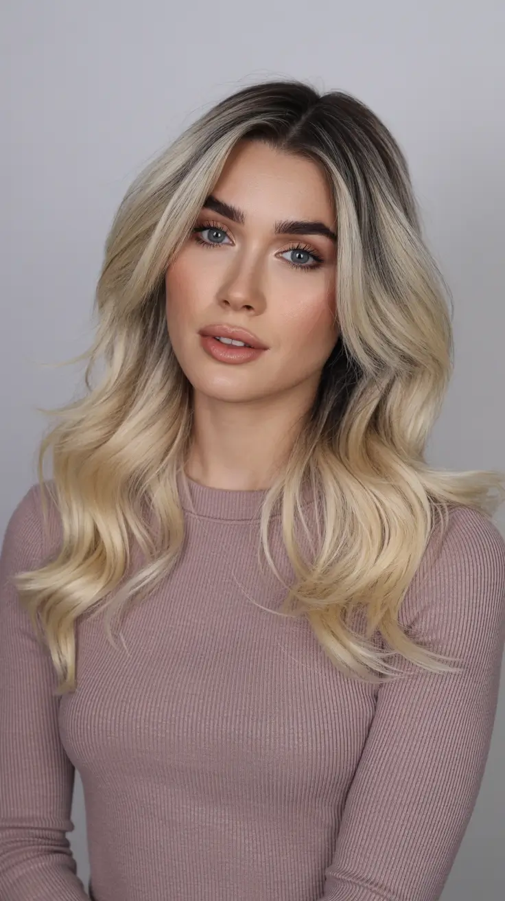 chic spring ombre hair color 2026 Classic Blonde Ombre with Voluminous Spring Layers