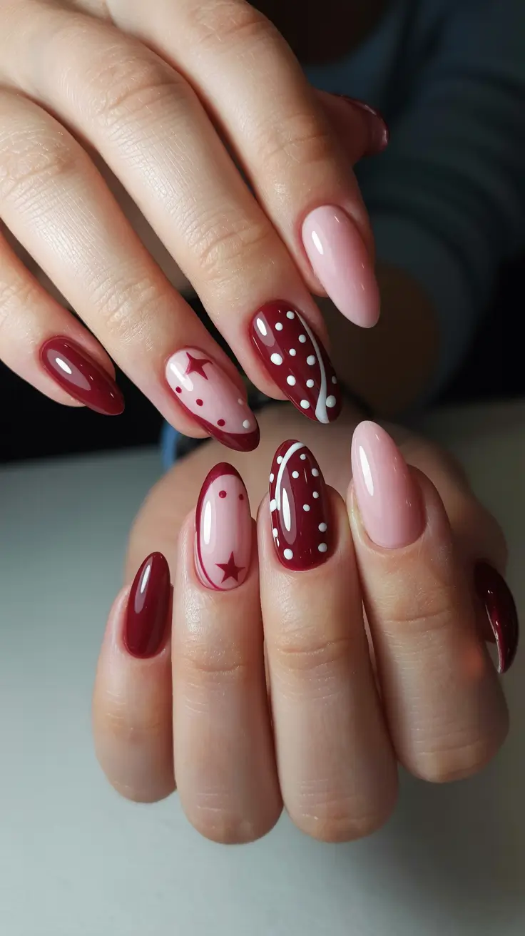 cute fun spring nails 2026 Cherry Red Spring Graphics with Retro Mood
