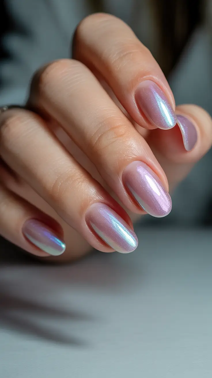 cute spring nail inspo 2026 Iridescent Lilac Chrome for Dreamy Spring Light