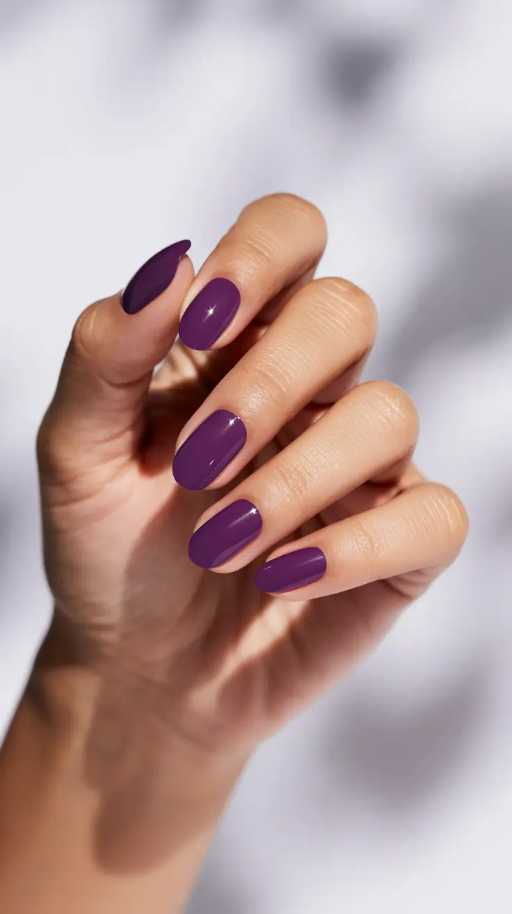 cute spring nail inspo 2026 Velvety Violet Gloss for Chic Spring Confidence