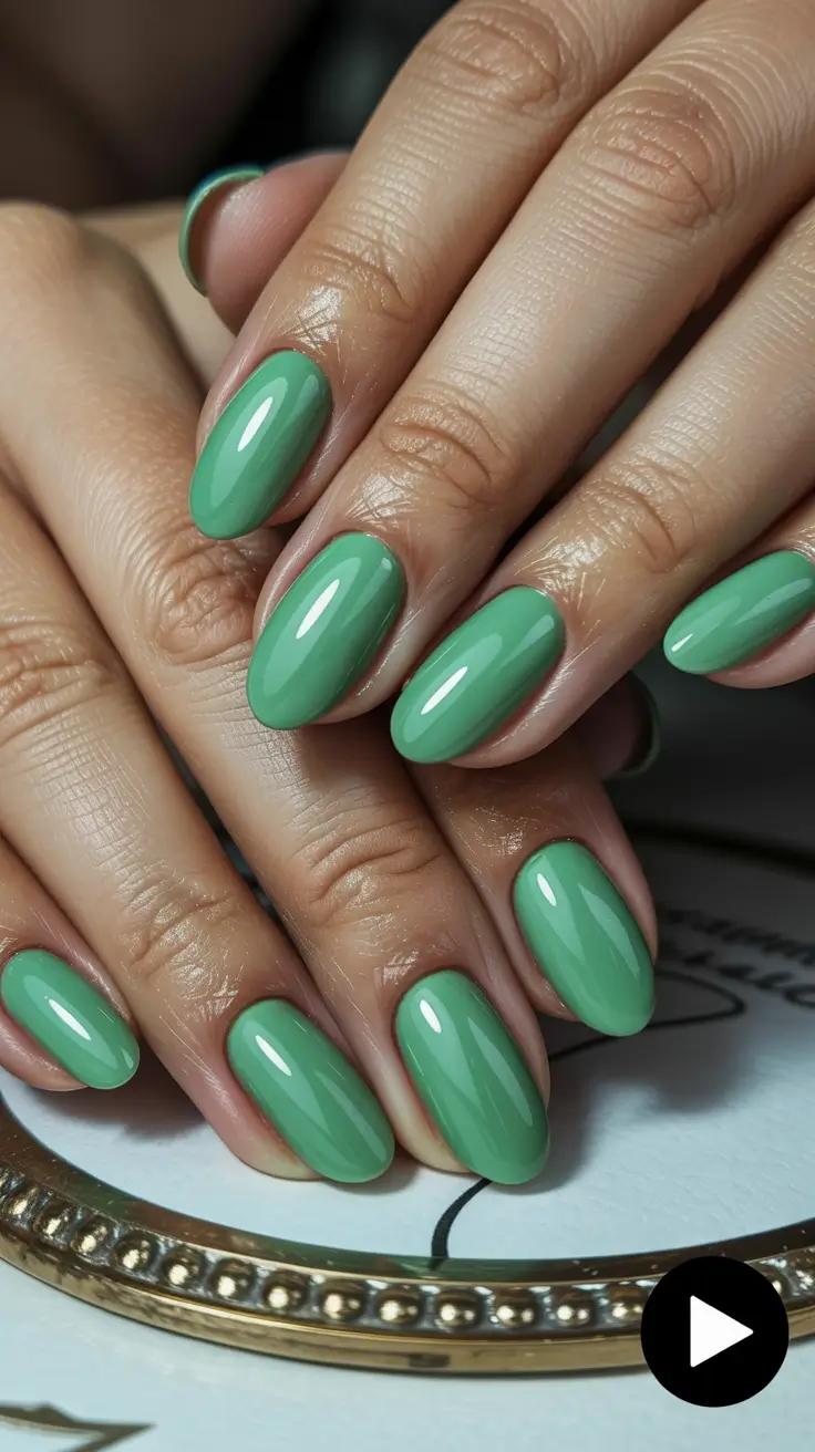 cute spring nail inspo 2026 Fresh Mint Gloss for Botanical Spring Simplicity
