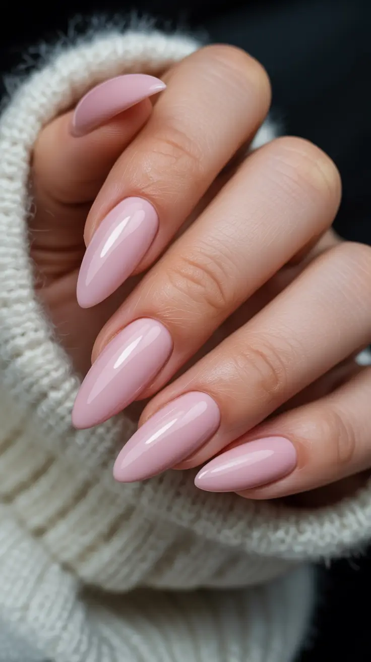 cute spring nails for pale skin 2026 Blush Pink Almond for Effortless Romance