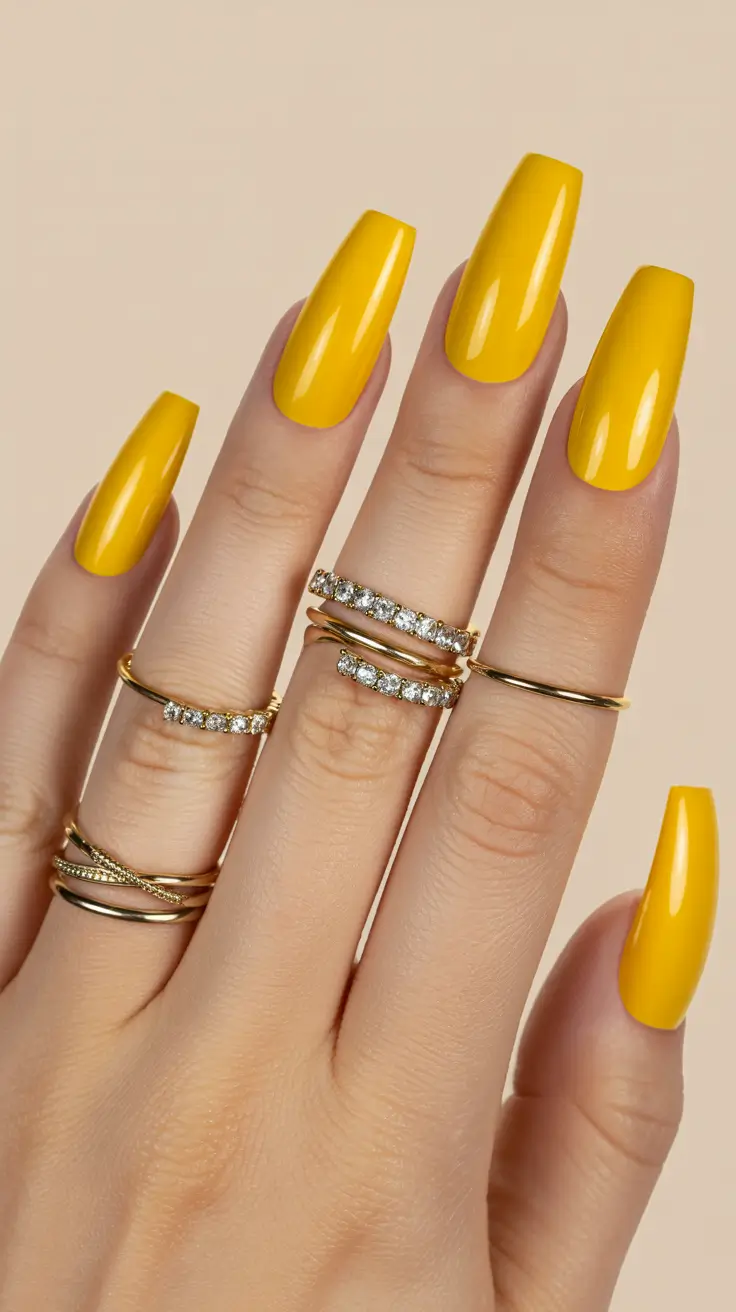 cute spring nails for pale skin 2026 Buttercup Yellow That Actually Flatters Pale Skin