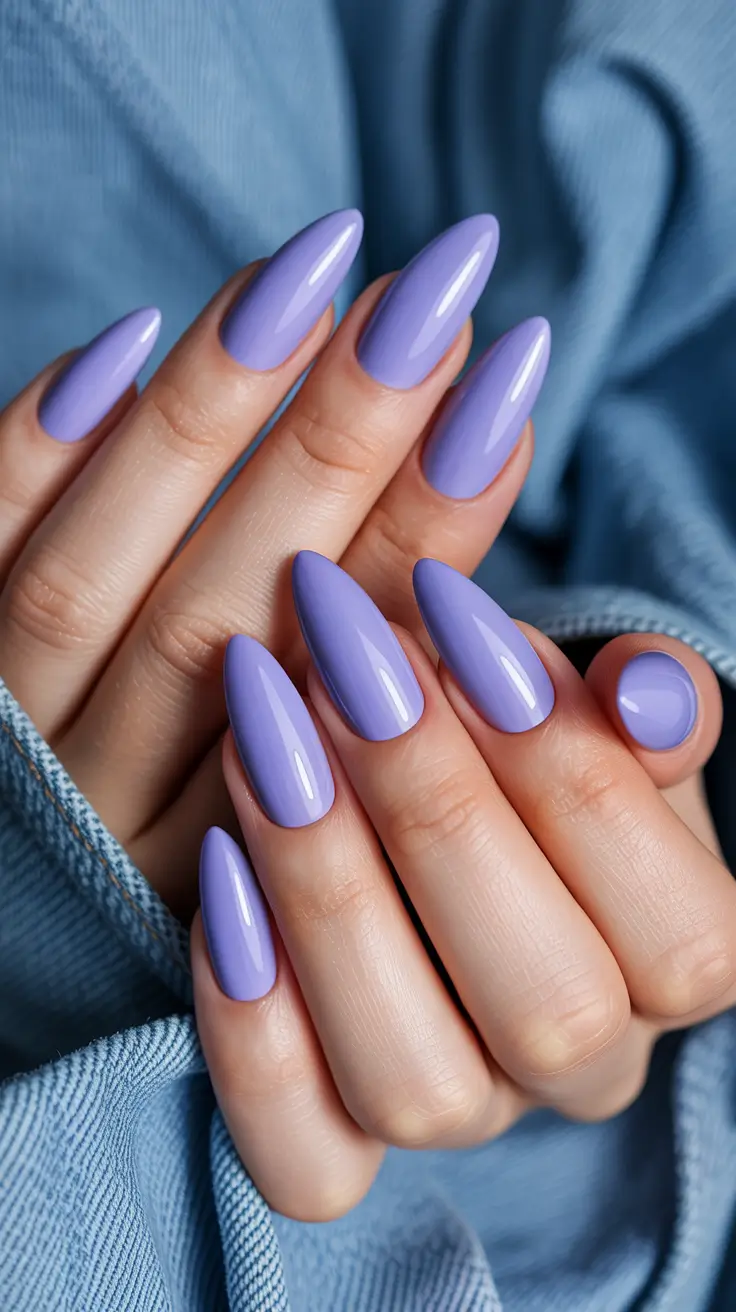 cute spring nails for pale skin 2026 Classic Lilac Almond for Clean-Girl Spring 2026