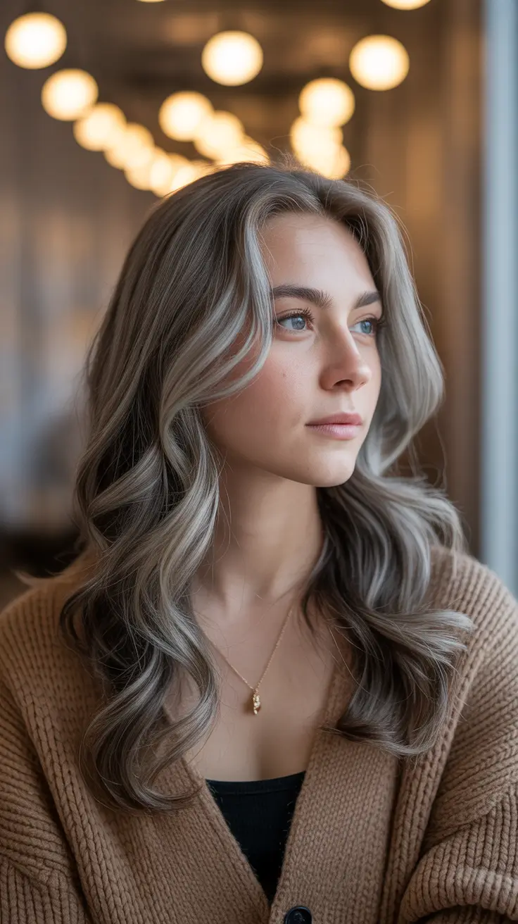 easy spring hair color ideas 2026 to look younger Cool Ash Lengths With Soft Contrast