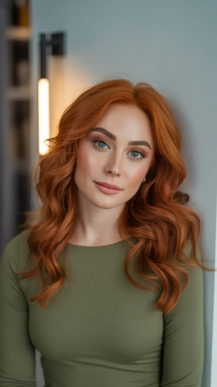 easy spring hair color ideas 2026 to look younger Classic Copper Waves With Soft Structure