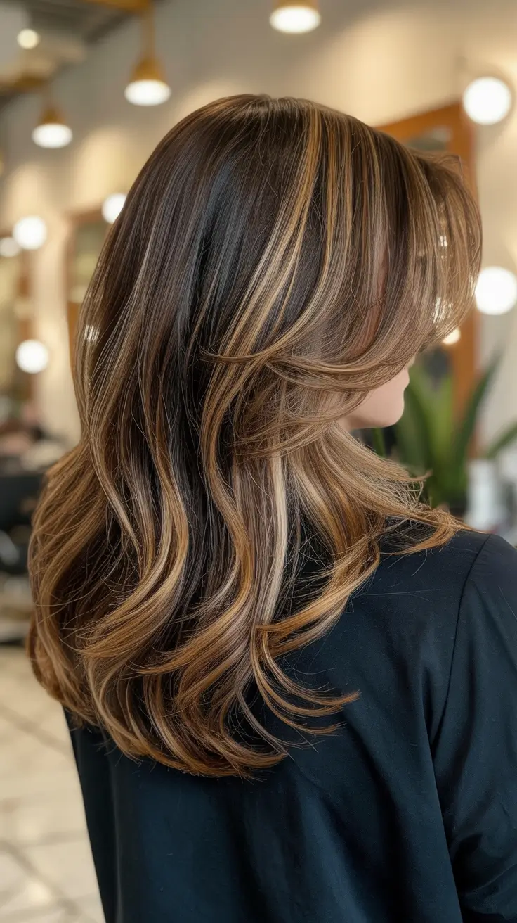 easy spring long haircuts styles 2026 Multi-Dimensional Caramel Balayage With Flowing Length