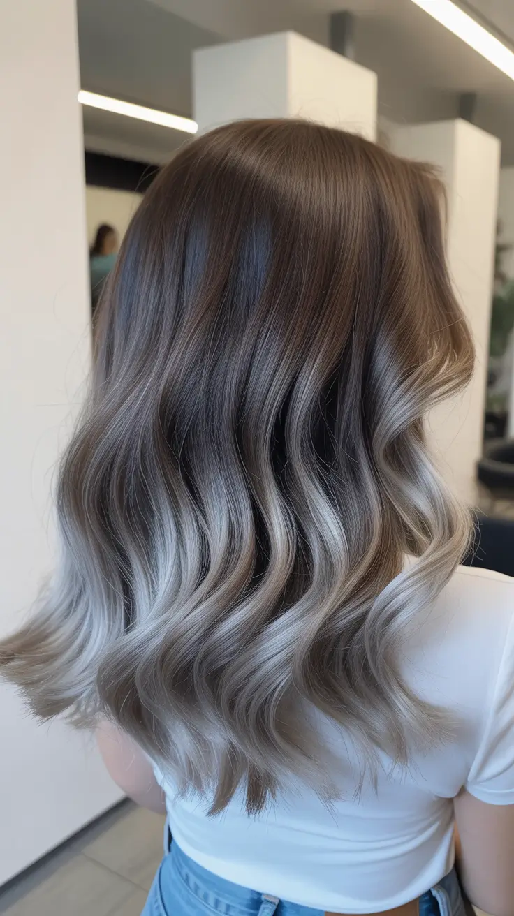 elegant spring balayage hair color 2026 Cool Pearl Balayage with Modern Softness