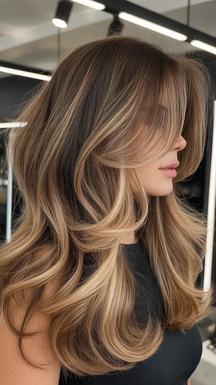 elegant spring blonde hair color designs 2026 Balanced Bronde Blonde With Soft Curtain Layers