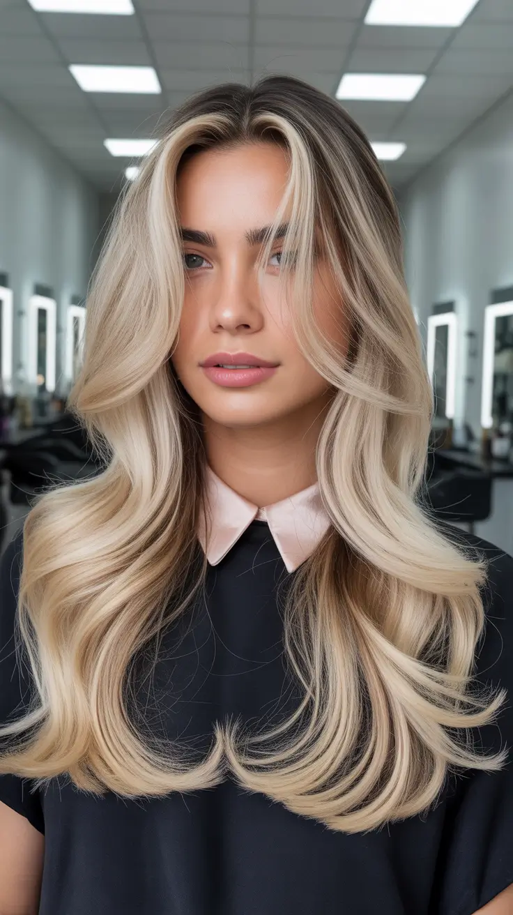 elegant spring blonde hair color designs 2026 Classic Cream Blonde With Statement Face Frame