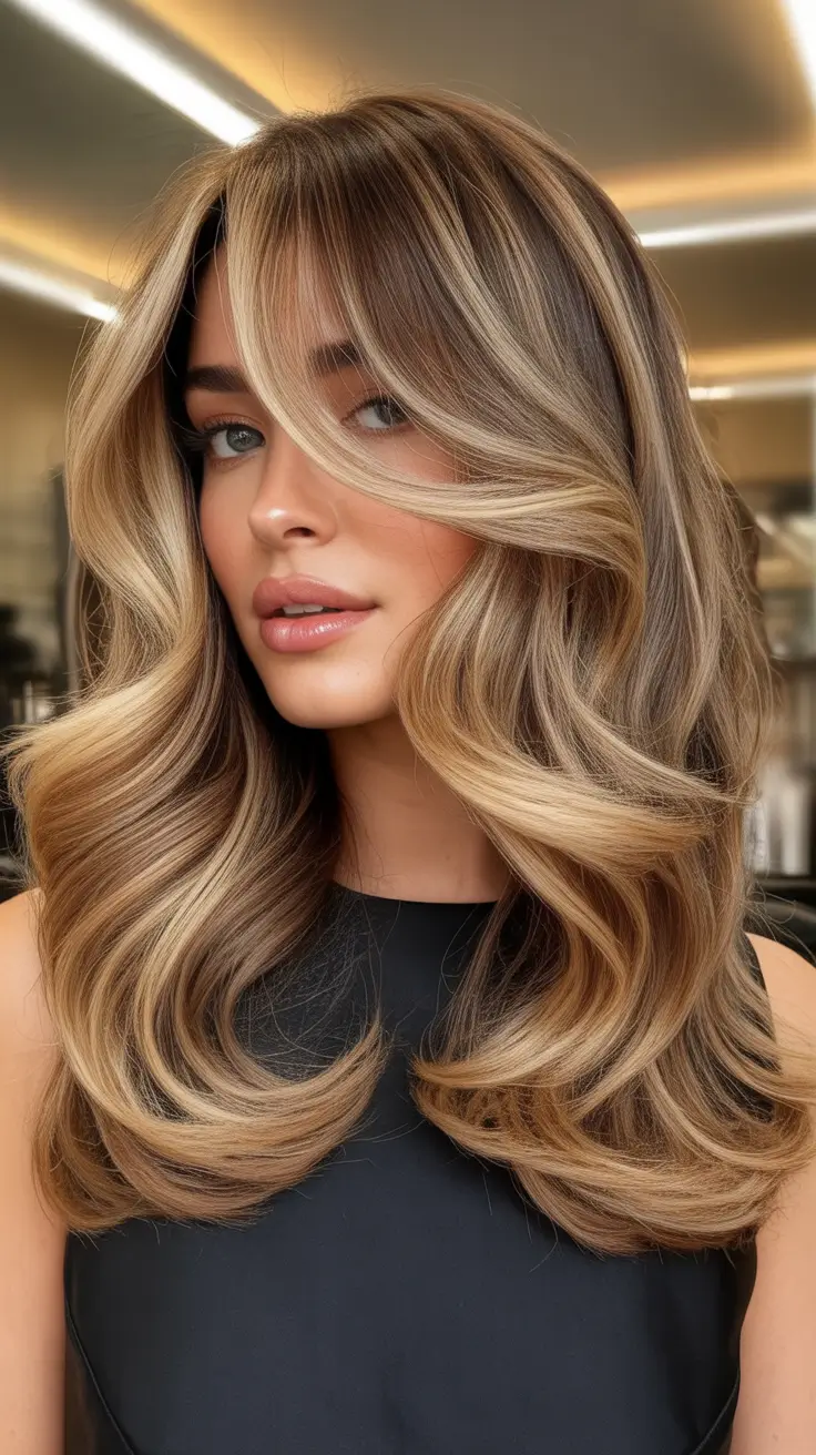 elegant spring blonde hair color designs 2026 Warm Honey Blonde With Face-Framing Layers