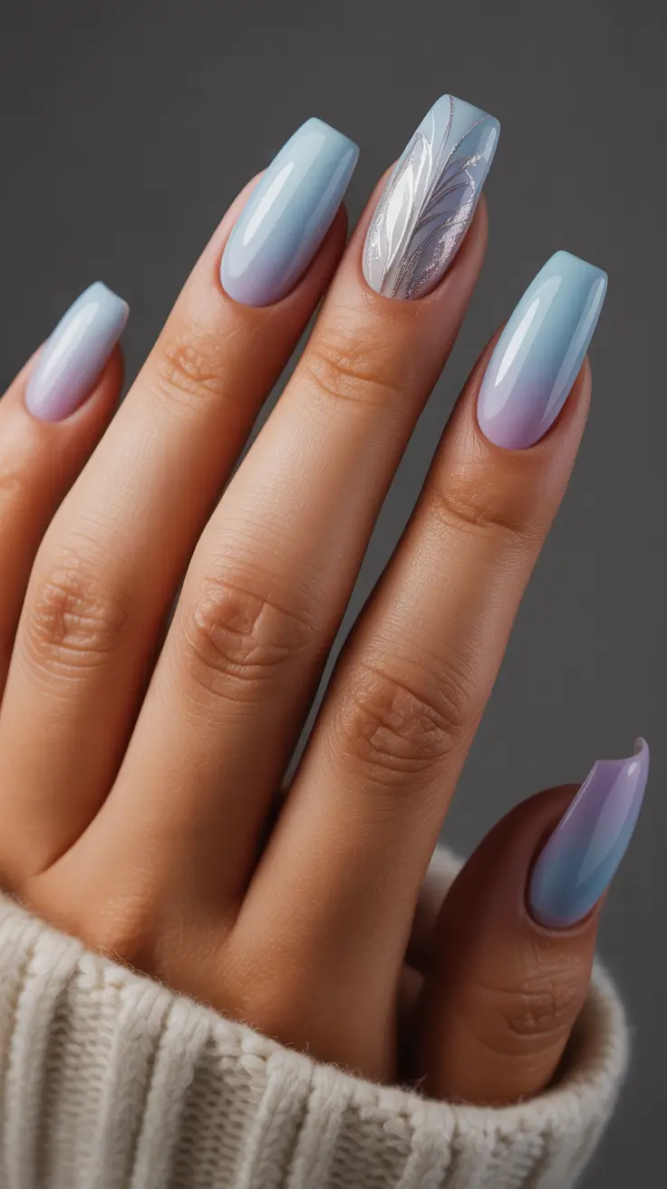 March Nails Design Ideas Spring 2026 Blue Ombré Nails