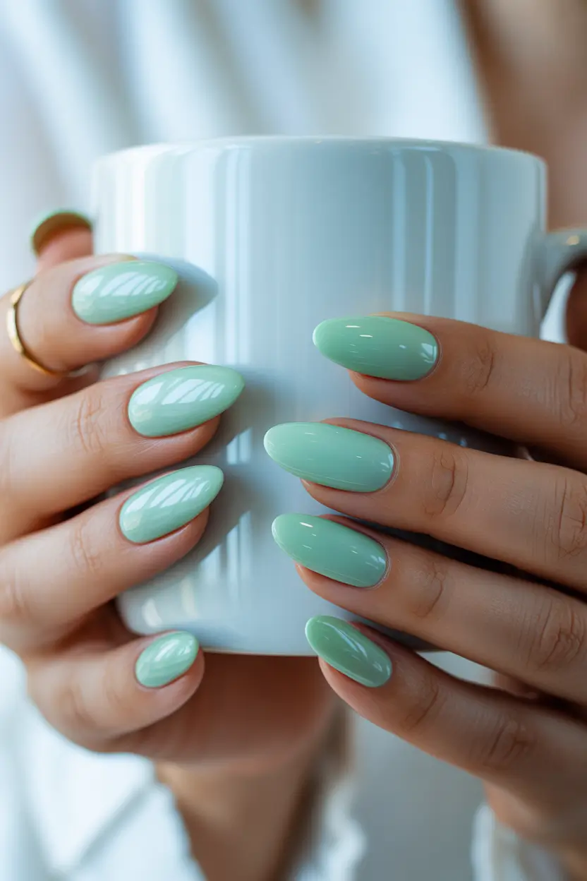 March Nails Design Ideas Spring 2026 Mint Green Nails