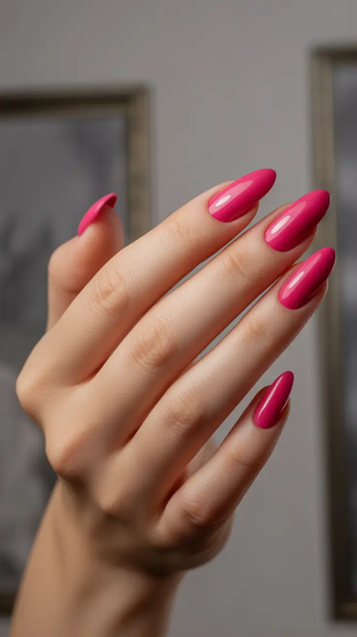 March Nails Design Ideas Spring 2026 Glossy Berry Almond Nails