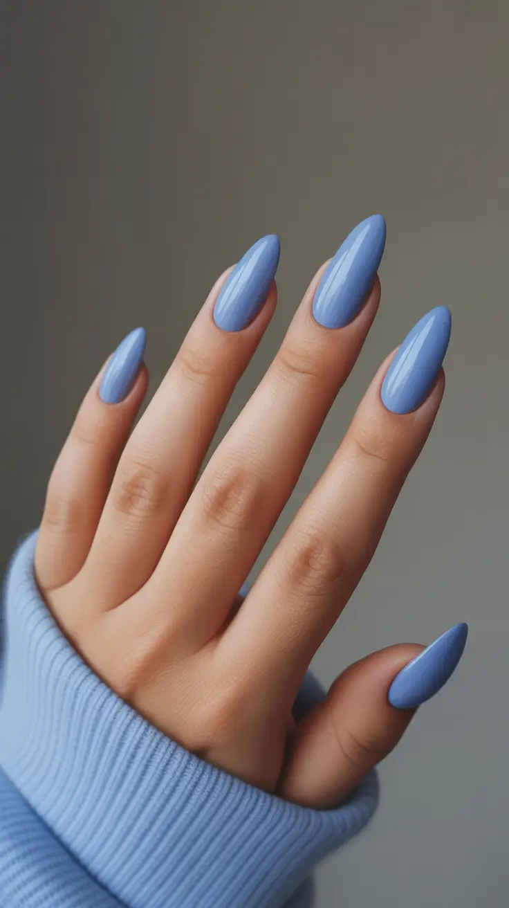 March Nails Design Ideas Spring 2026 Cool Blue Minimalism