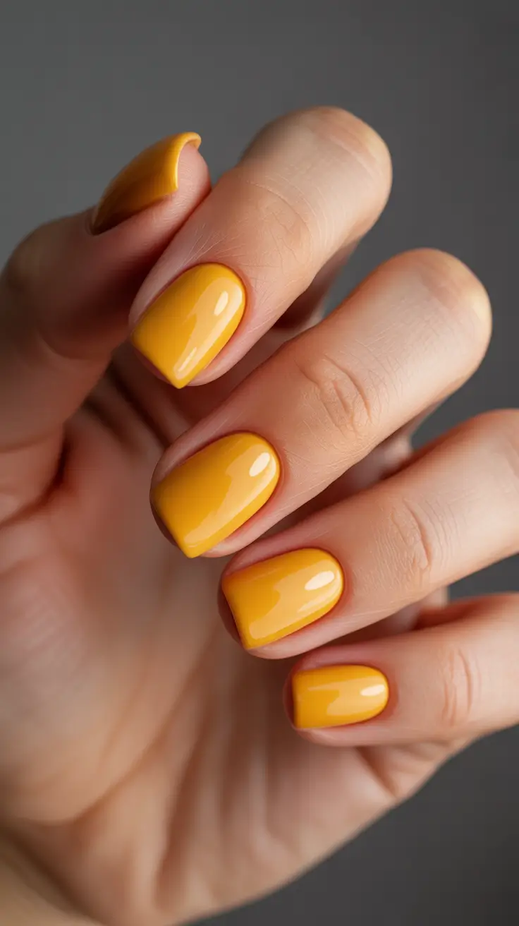 March Nails Design Ideas Spring 2026 Sunny Yellow Short Nails