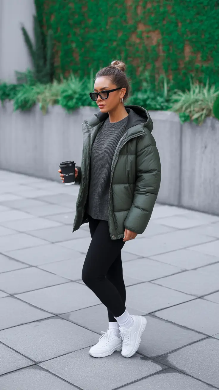 minimalist leggings outfit spring 2026 Utility Comfort with a Soft Urban Feel