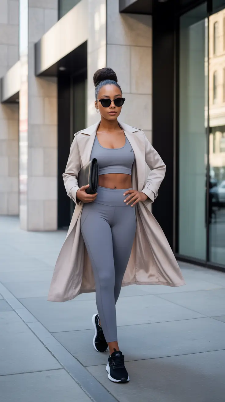 minimalist leggings outfit spring 2026 Urban Minimalism with a Confident Edge