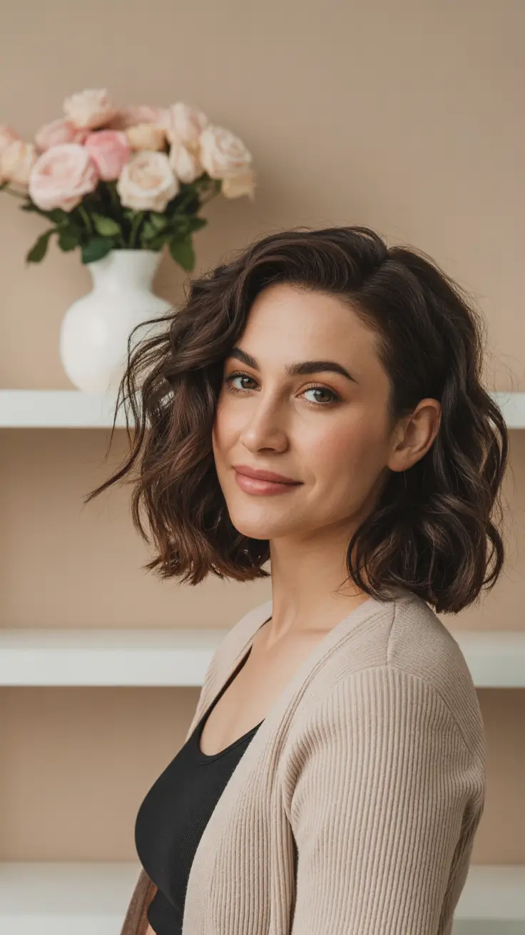 natural spring hairstyles 2026 Relaxed Short Waves with Soft Femininity