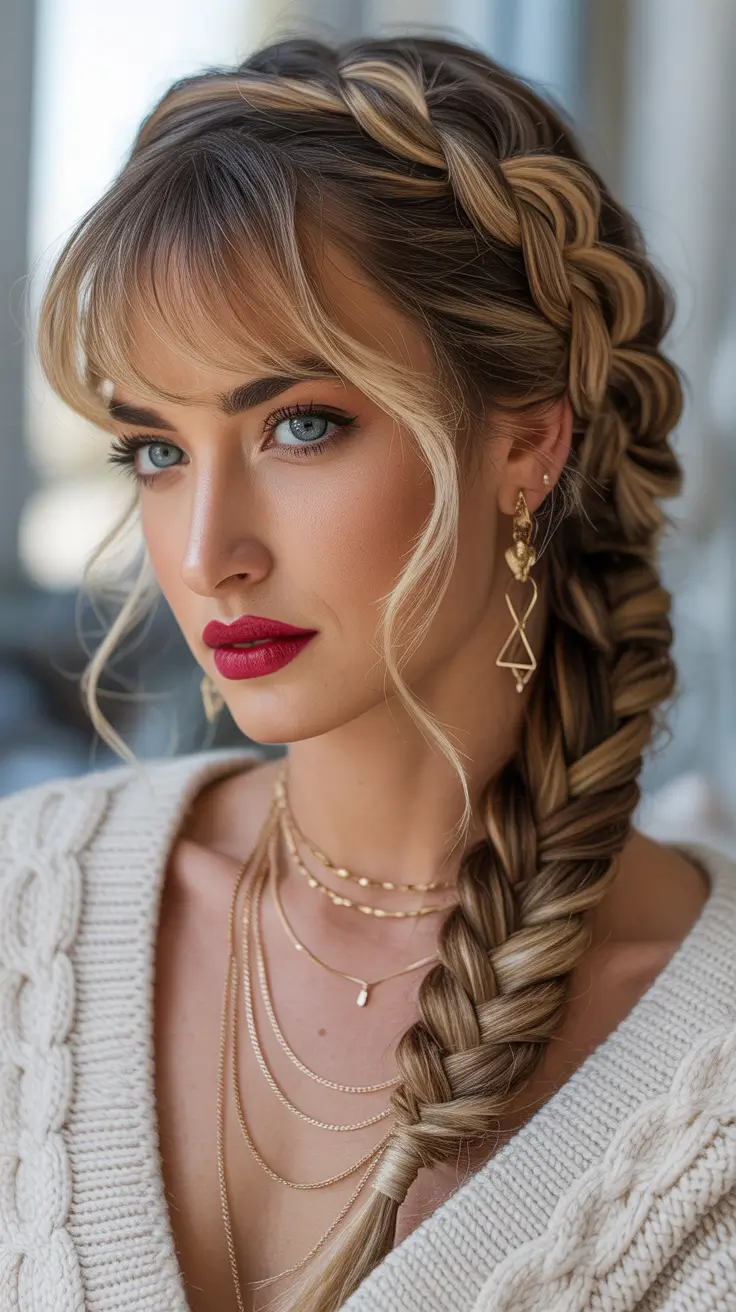 natural spring hairstyles 2026 Romantic Braided Texture with Soft Fringe