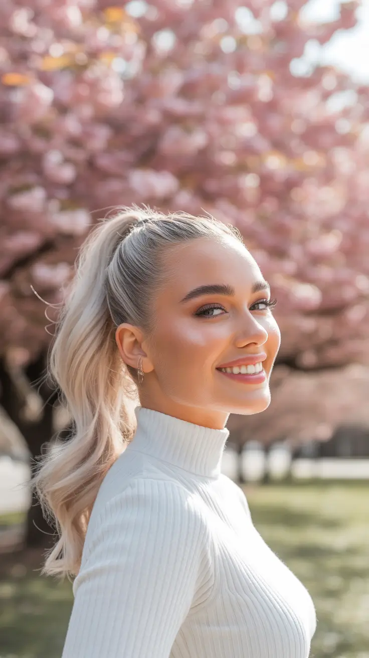 natural spring hairstyles 2026 High Ponytail with Fresh Spring Lift