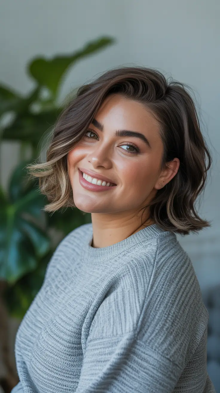 Playful Spring Haircuts for Plus Size Women 2026 Soft Asymmetrical Bob