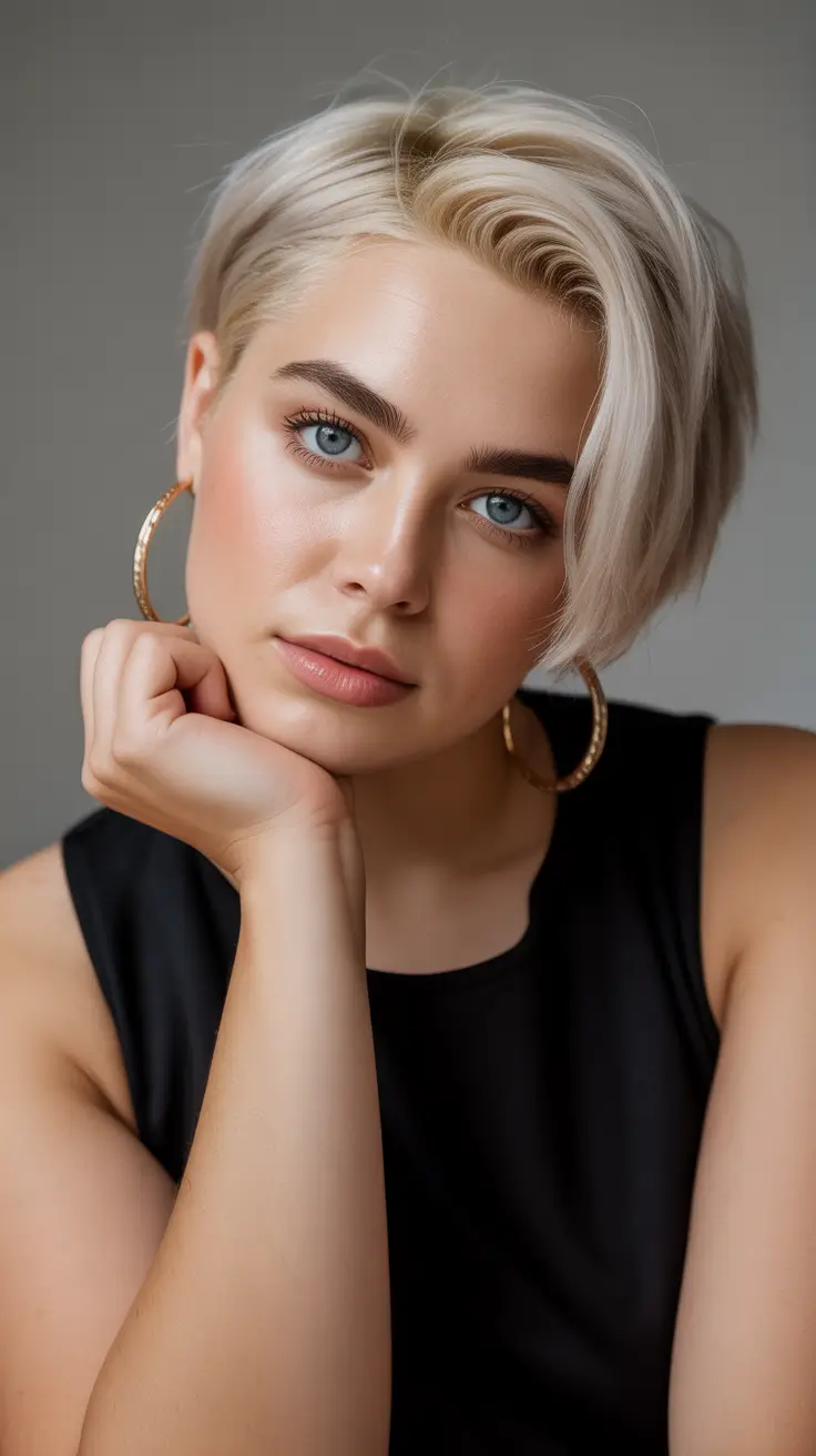 Playful Spring Haircuts for Plus Size Women 2026 Platinum Pixie