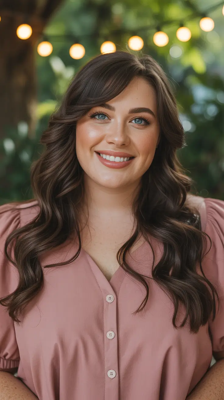 Playful Spring Haircuts for Plus Size Women 2026 Brunette Waves