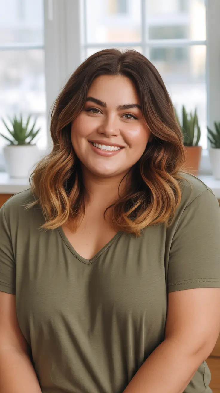 Playful Spring Haircuts for Plus Size Women 2026 Shoulder Length Waves
