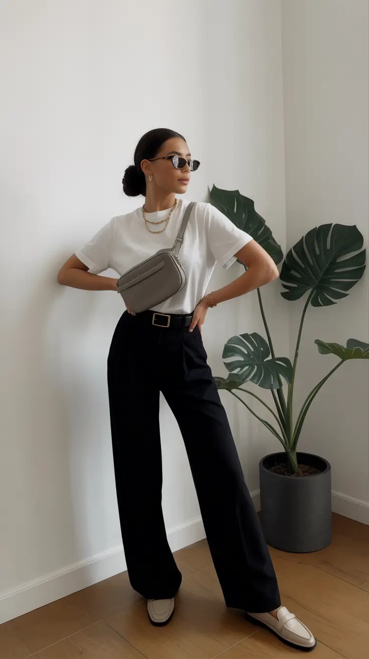popular comfy spring outfits 2026 Crisp Monochrome With Relaxed Confidence