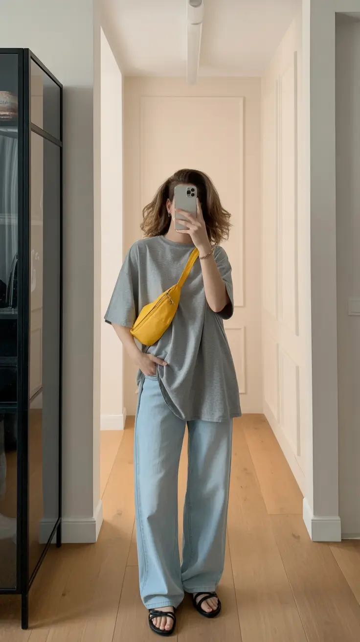 popular comfy spring outfits 2026 Laid Back Streetwear With a Color Pop