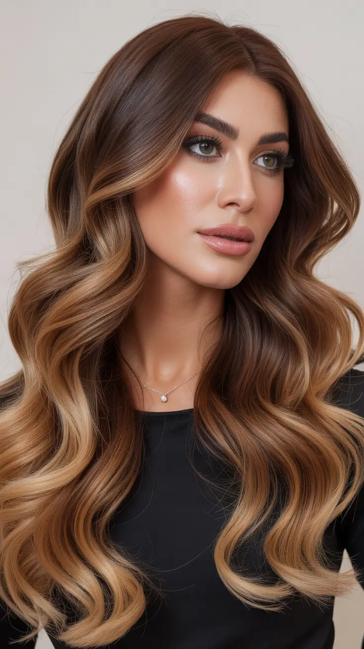 spring hair color trends 2026 Warm Toffee Brown With Subtle Highlights