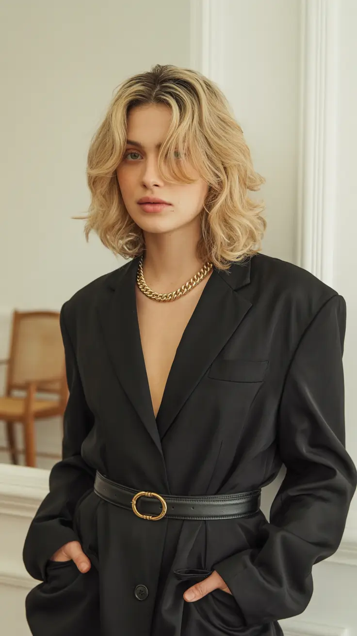 spring short haircuts 2026 Soft Voluminous Blonde Lob with Curtain Layers