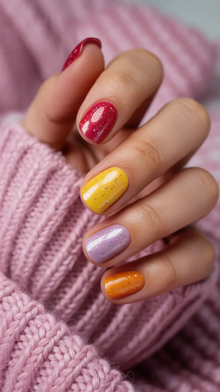 stylish colorful spring nails 2026 Confetti Gloss Nails for Instant Mood Boost