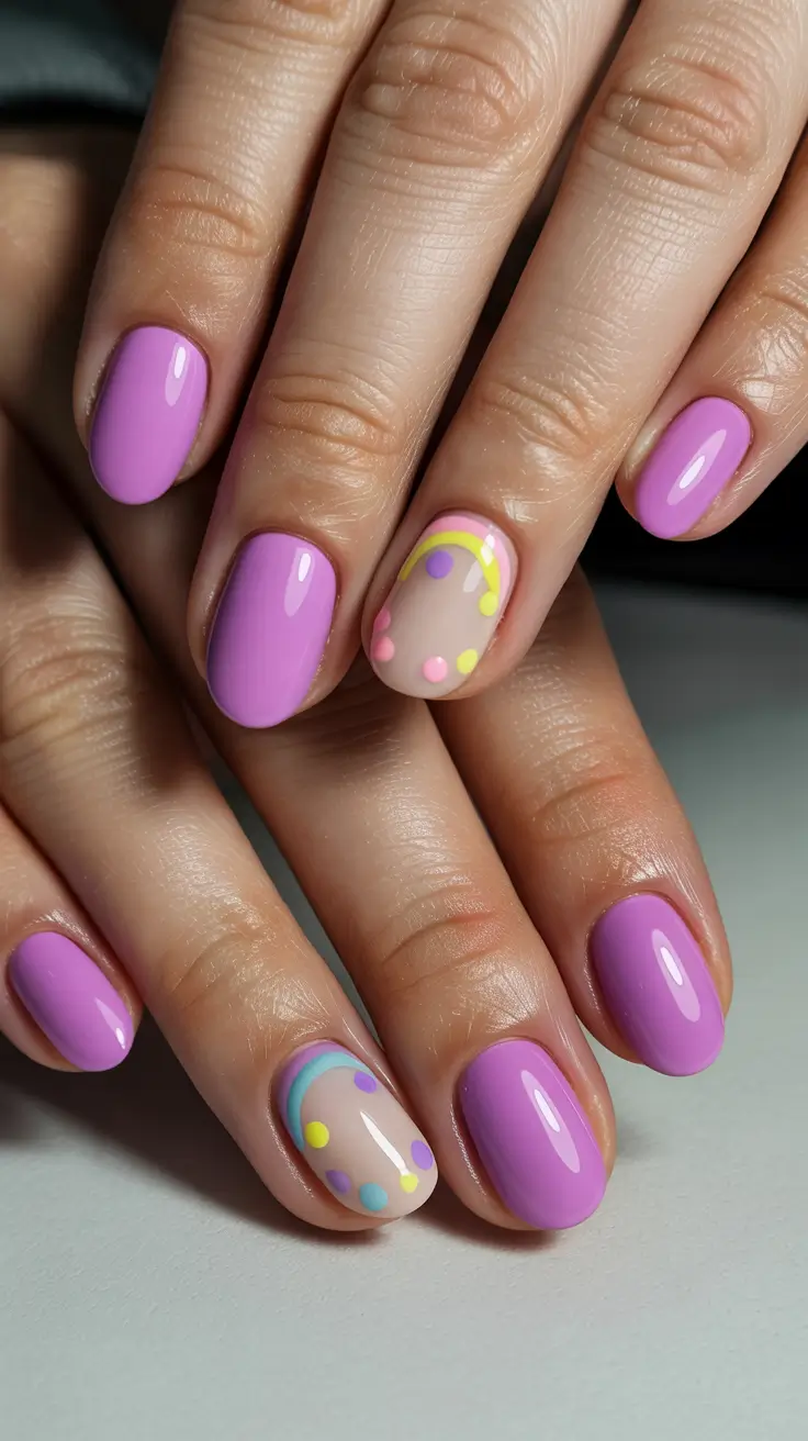 stylish early spring nails 2026 Lilac confetti playfulness
