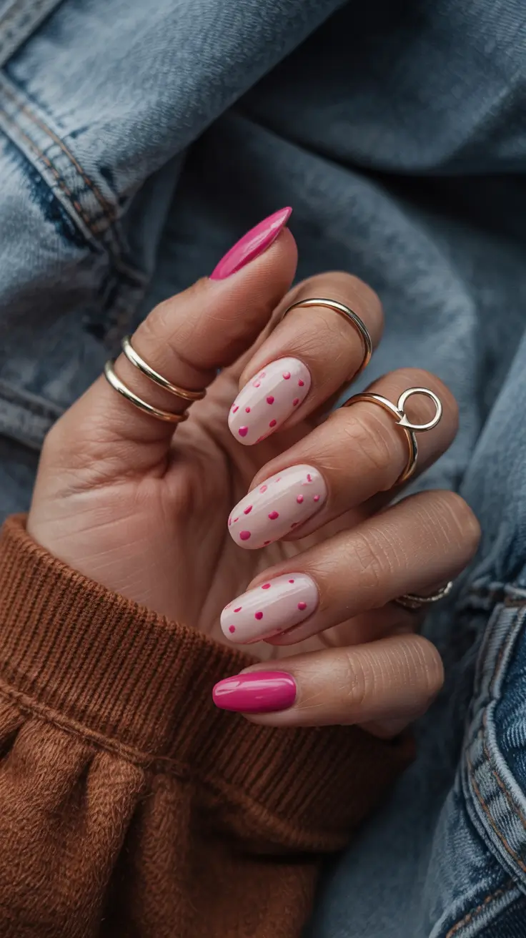 stylish spring nail design 2026 Soft Pink With Raised Dot Texture