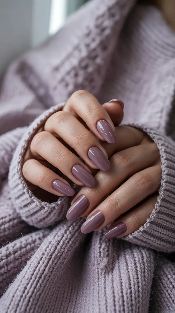 stylish spring nails 2026 Muted Mauve Everyday Sophistication