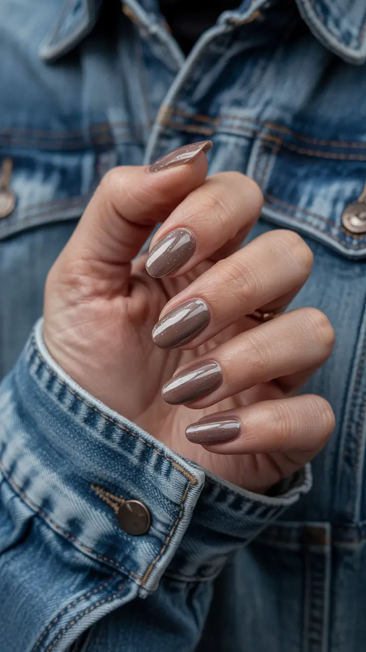 stylish spring nails 2026 Glossy Mocha Minimal