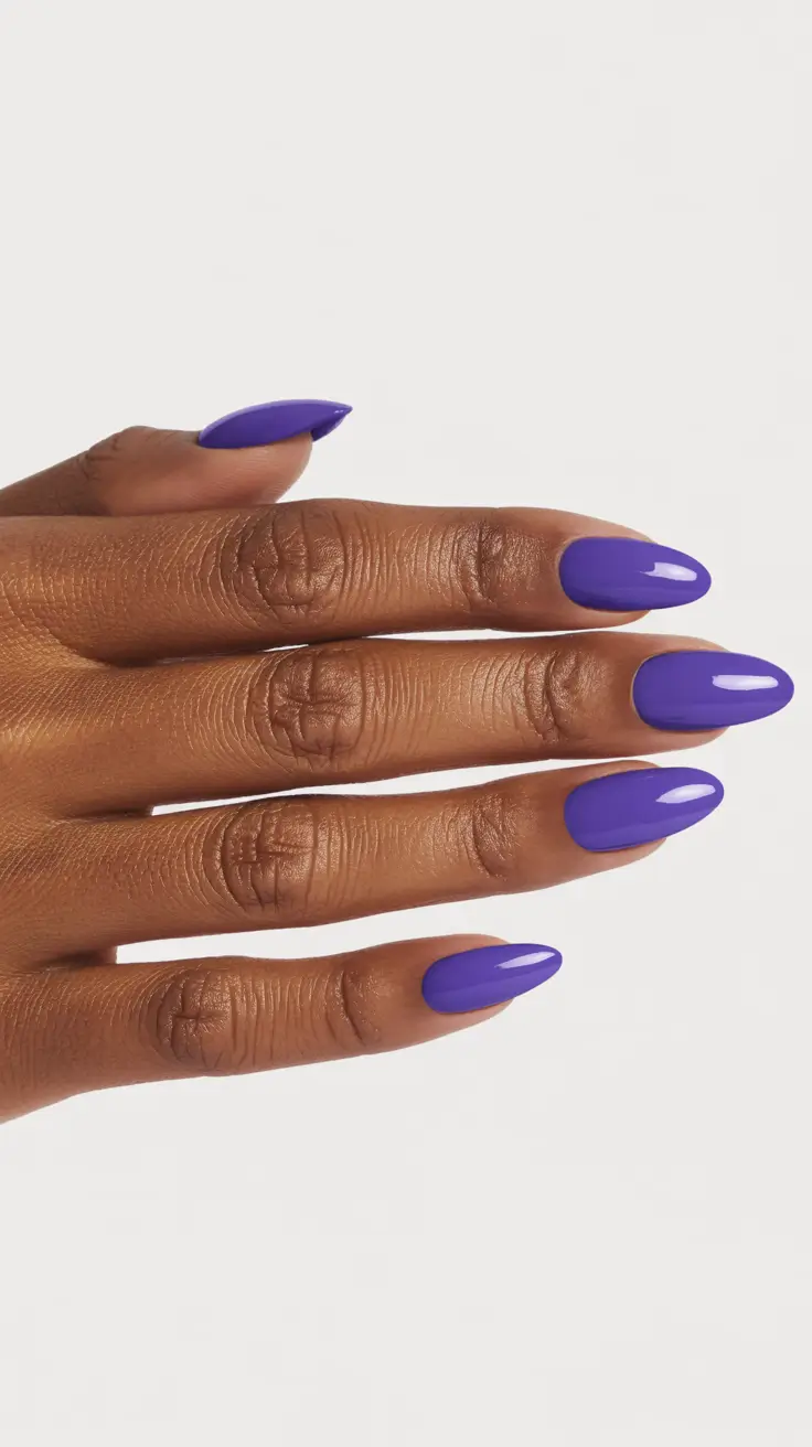 stylish spring nails for brown skin 2026 Electric Lavender Gloss - Cool-Toned Confidence